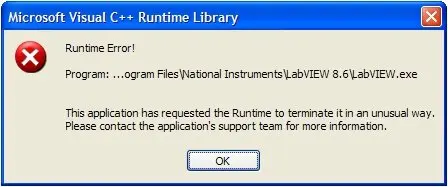 Microsoft Visual C Runtime Error