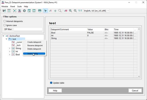 datapoint parameterization