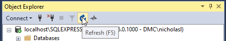 Object explorer refresh