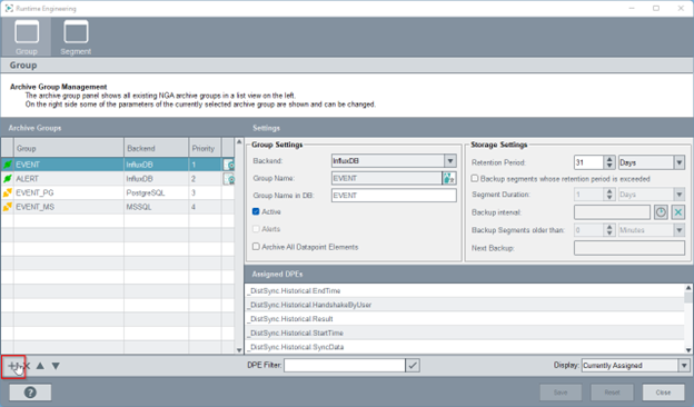 runtime engineering group settings