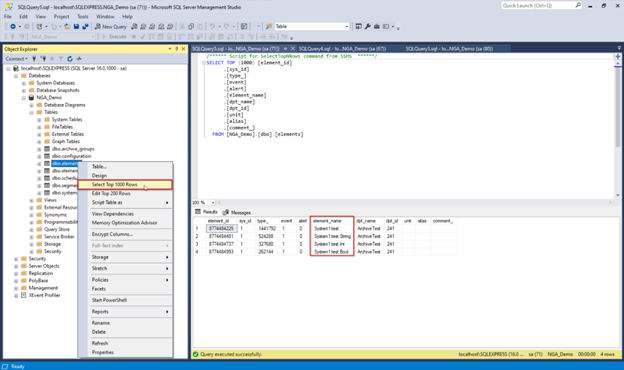 Verify SQL archive group application