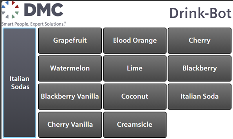 Drinkbot WinCC HMI Italian Soda Main