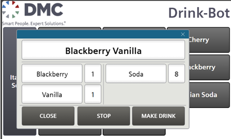 Drinkbot WinCC HMI Italian Soda Recipe