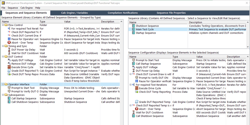 Example of Sequence Editor Interface or DMCquencer Framework