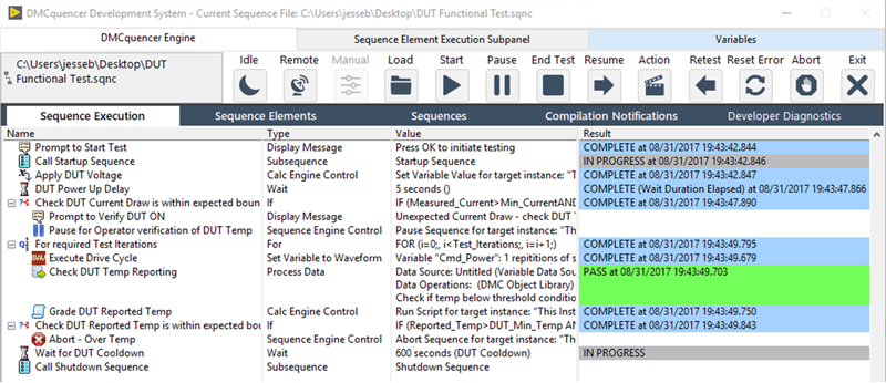 Example of Sequence Engine Interface of DMCquencer Framework