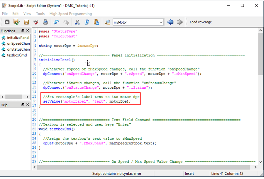 11 test panel script