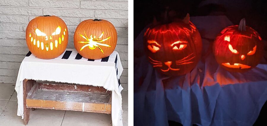 employee families carved pumpkins