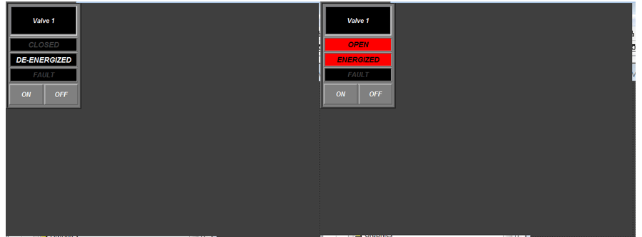 Simulated HMI Click On and OFF valve