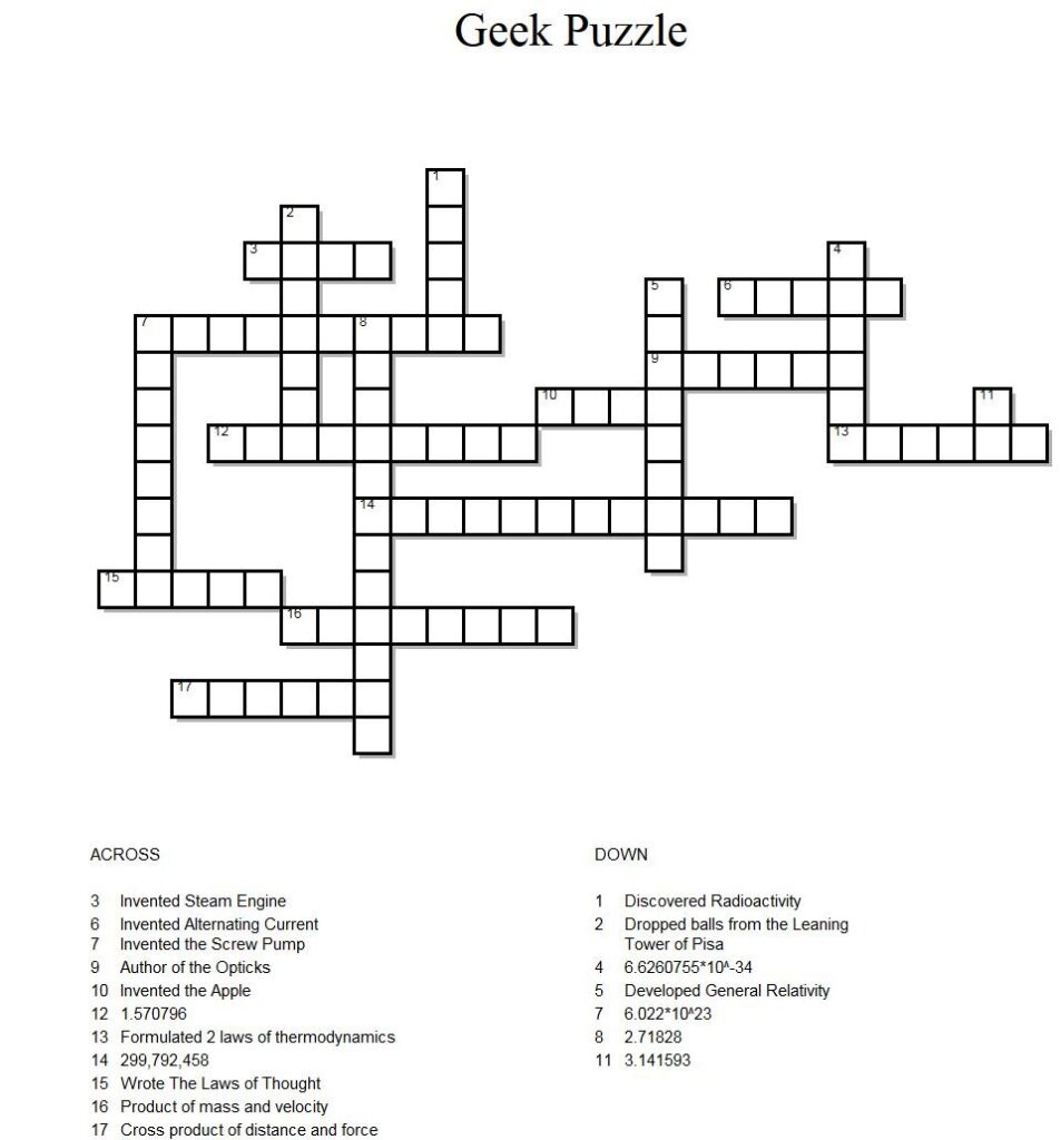 GeekChallengeCrossword