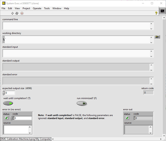 System Exec.vi Windows command line