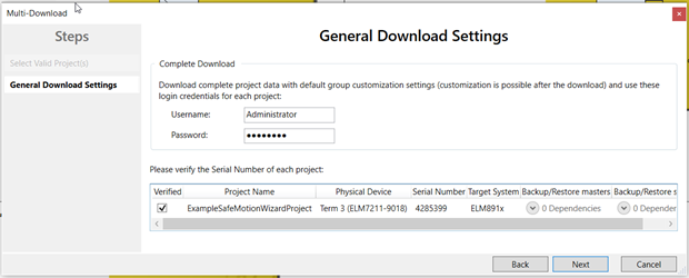 twinsafe general download settings