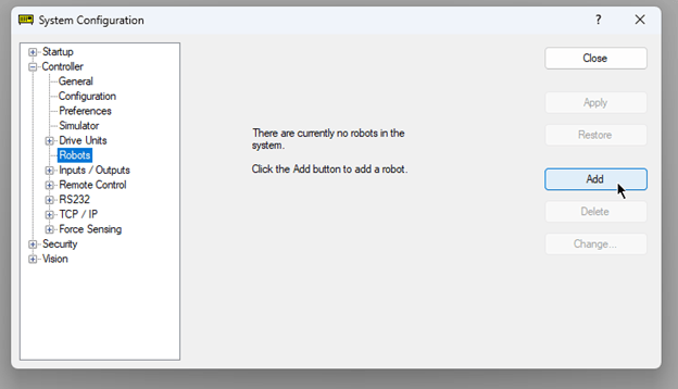 Epson Robots System Configuration