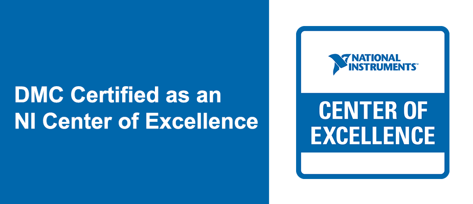 DMC is Certified as an NI Center of Excellence banner badge