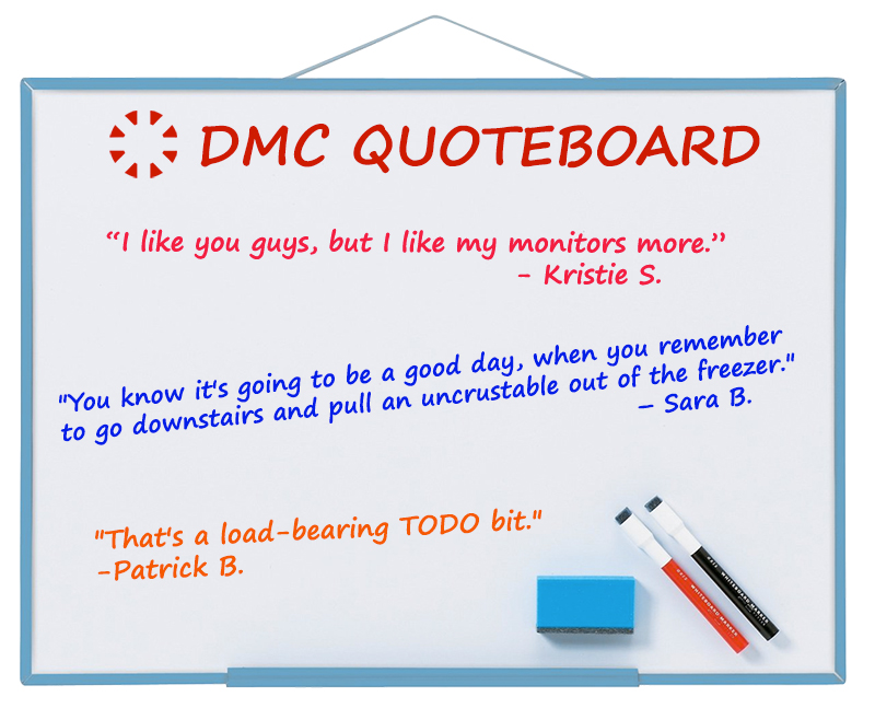 Engineering jokes on a whiteboard