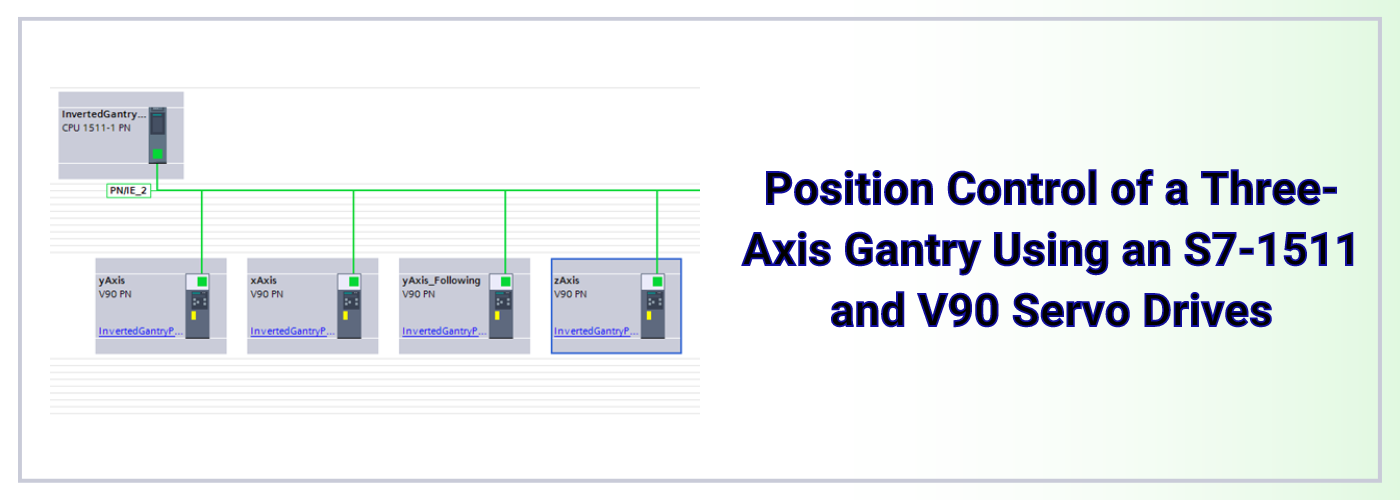 Position Control of a Three-Axis Gantry using an S7-1511 and V90 Servo Drives