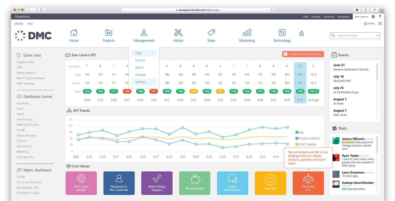 UI UX Intranet Example
