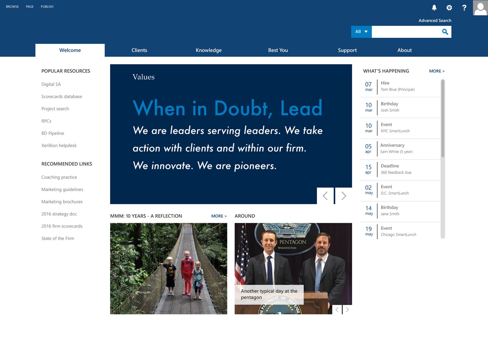 UI UX Intranet Design
