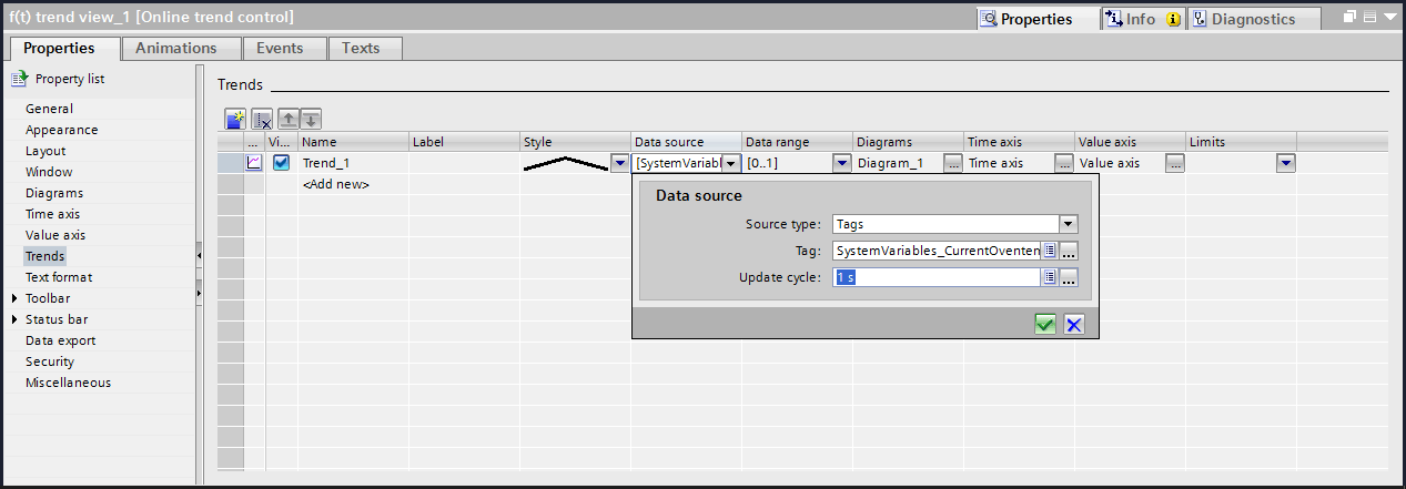 Step 2 Create the Trend Control