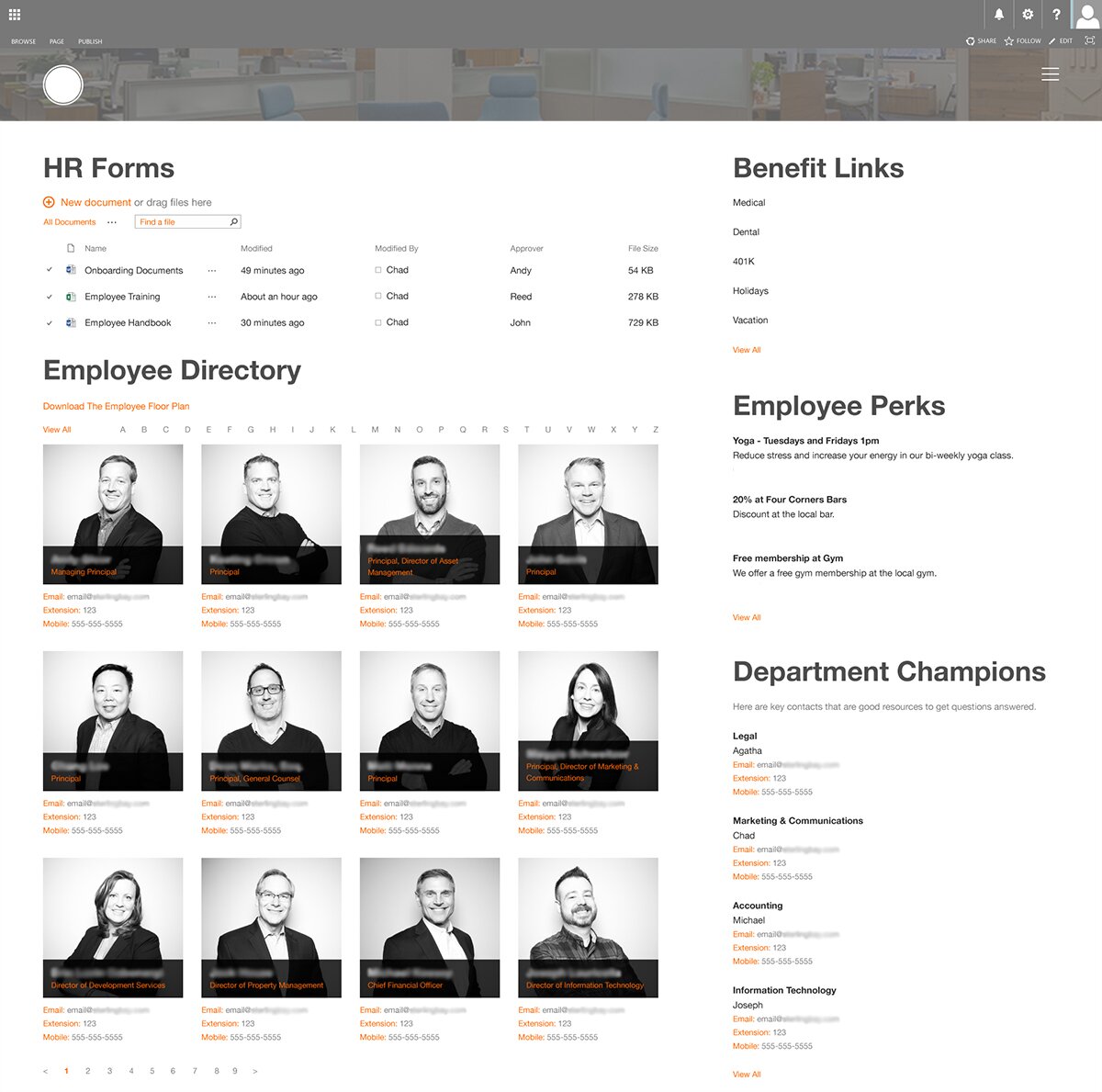 UI UX Design Example Company Intranet