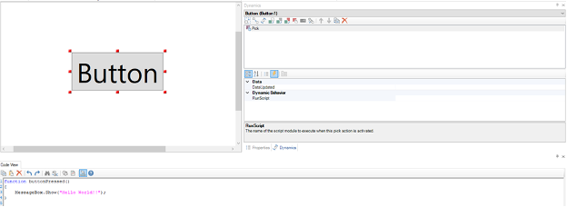 iconics genesis 64 script to button