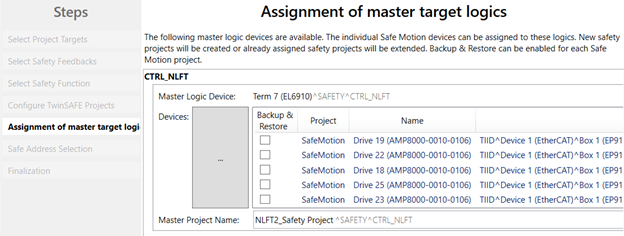 assignment of master targets logics