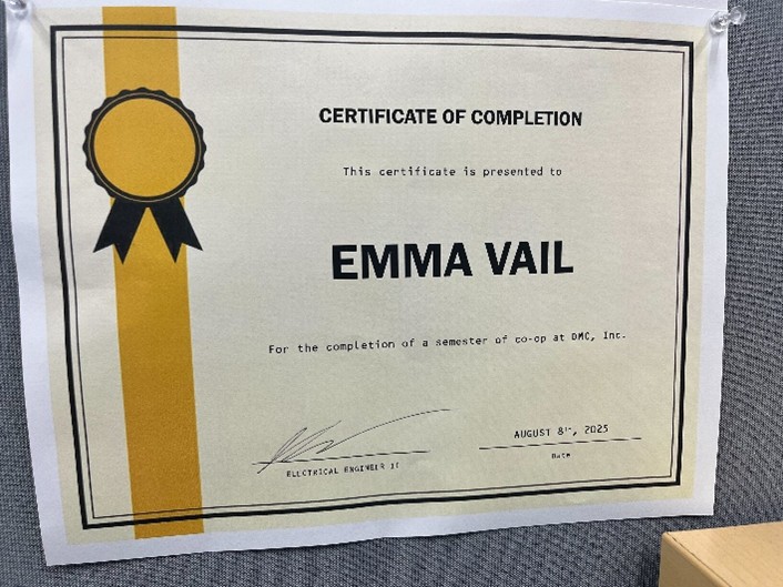co-op certification of completion