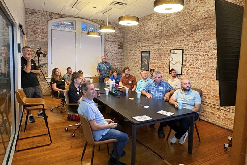Meeting of people in a conference room
