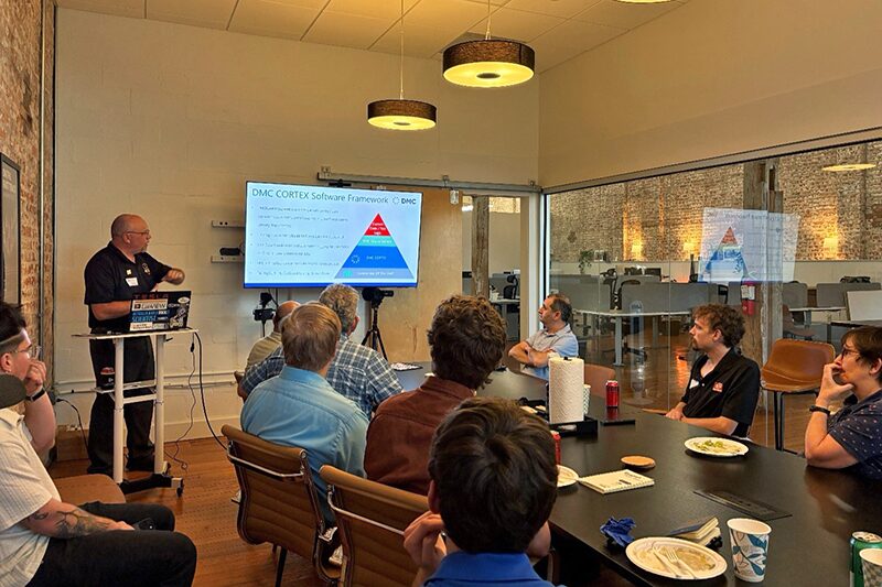 Man giving a presentation in a conference room
