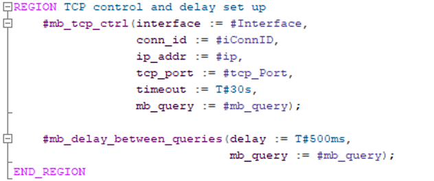 Modbus TCP code