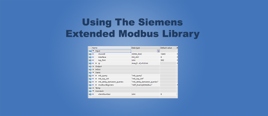 Using The Siemens Extended Modbus Library