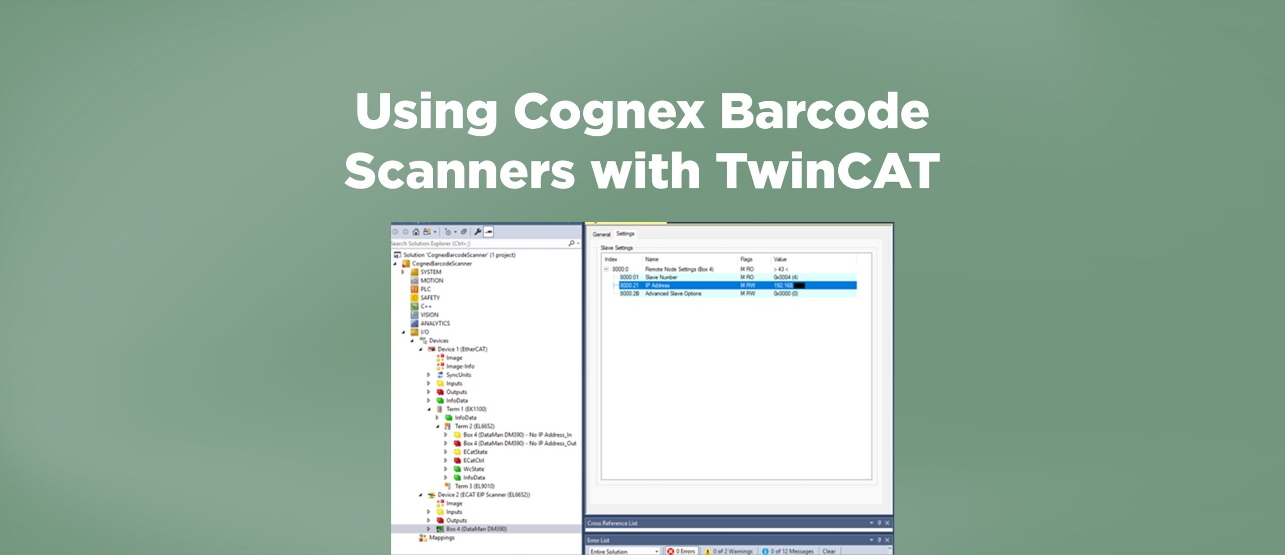 Using Cognex Barcode Scanners with TwinCAT