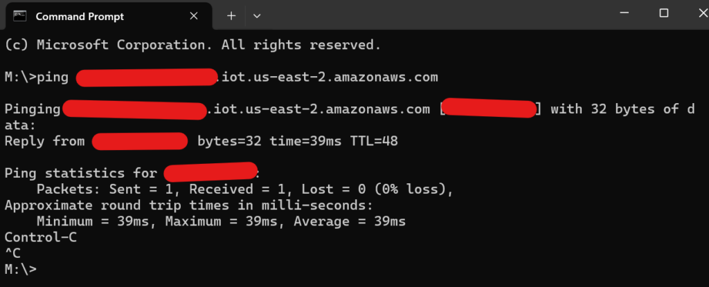 AWS IoT data end point