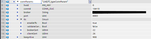 Configuring connection parameters