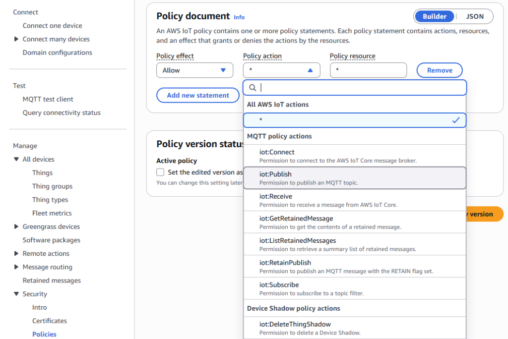 Creating a Policy