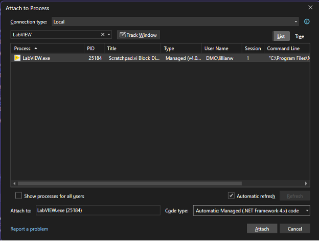 C# in LabVIEW code