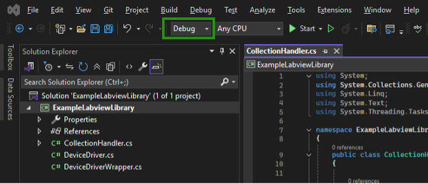 C# in LabVIEW code