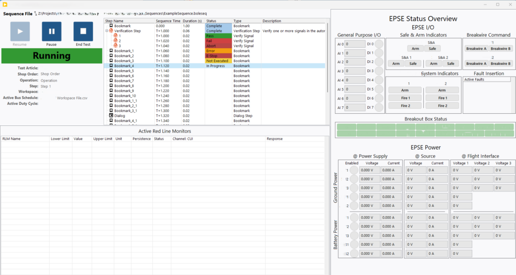 Test Executive View