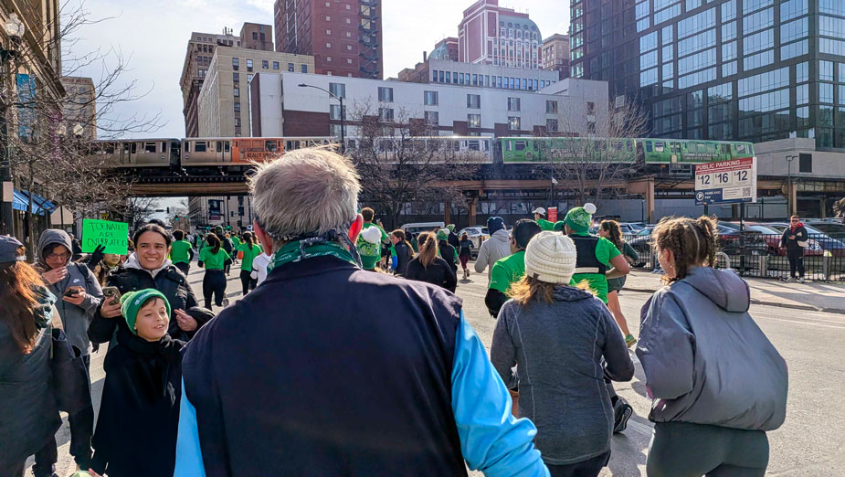 Runners and spectators at the 2026 Shamrock Shuffle.